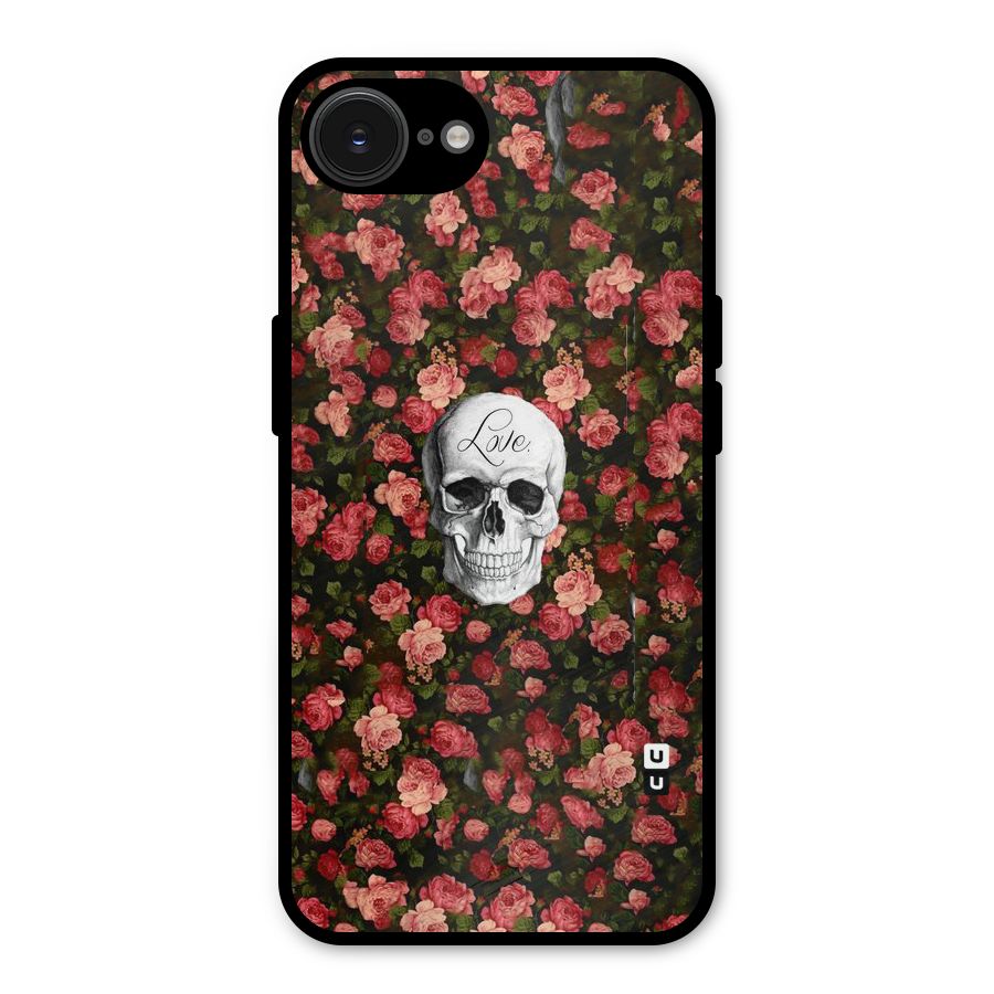 Floral Skull Love Metal Back Case for iPhone 16e