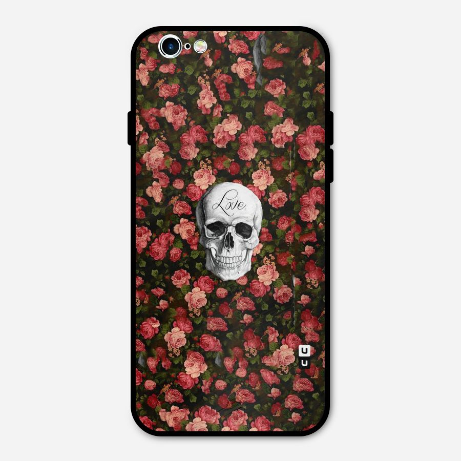 Floral Skull Love Metal Back Case for iPhone 6 6s