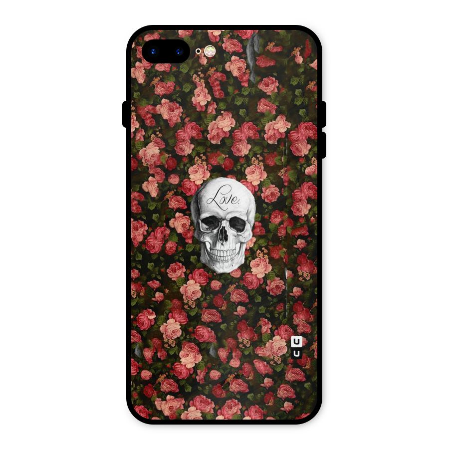 Floral Skull Love Metal Back Case for iPhone 7 Plus