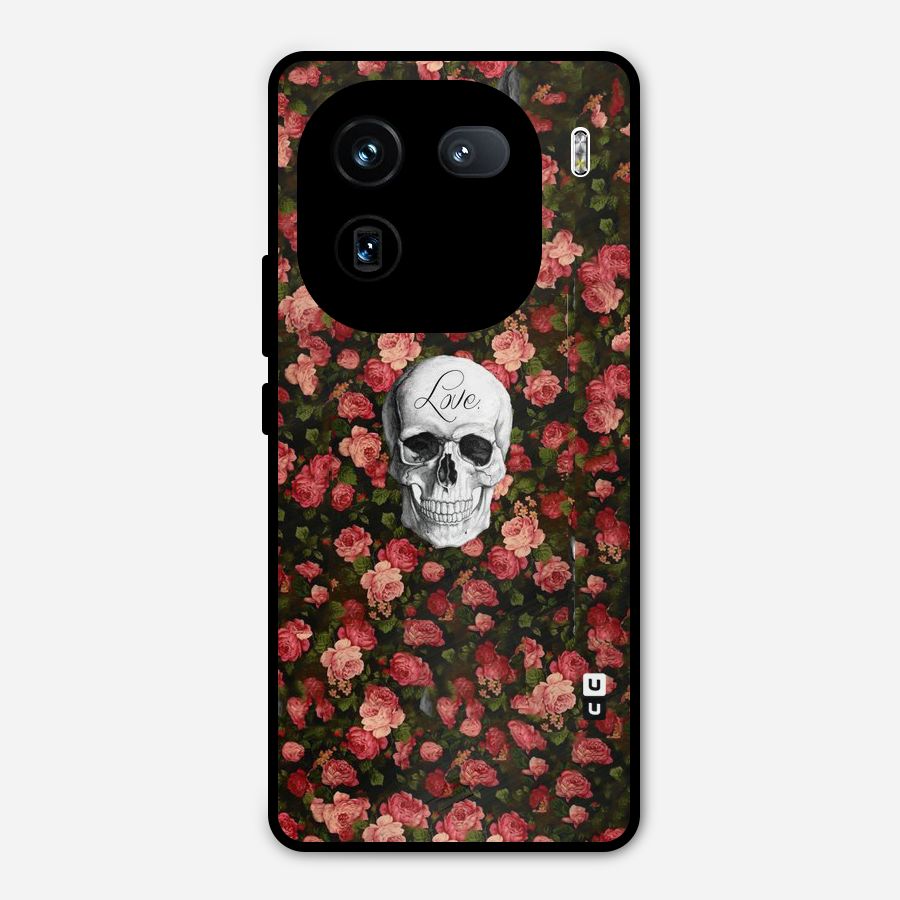 Floral Skull Love Metal Back Case for iQOO 12