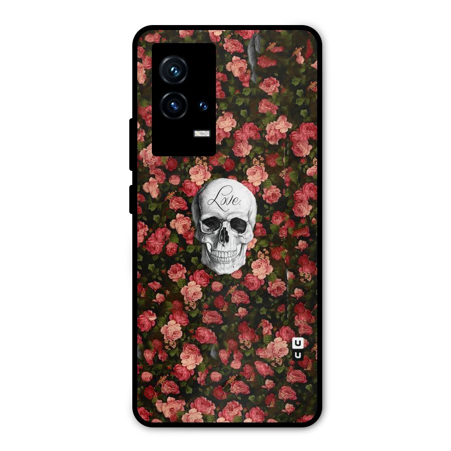Floral Skull Love Metal Back Case for iQOO 9 5G