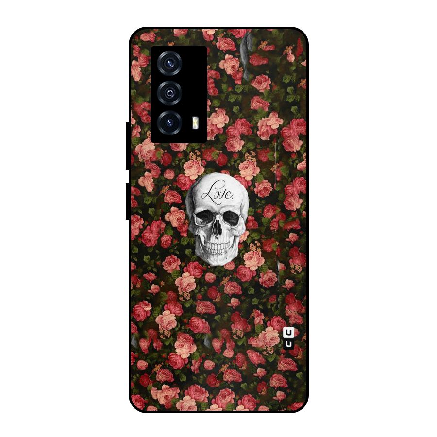 Floral Skull Love Metal Back Case for iQOO Z5