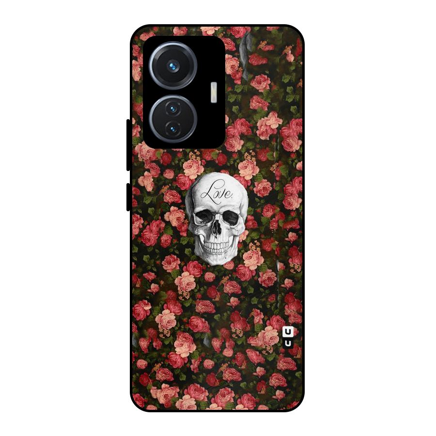 Floral Skull Love Metal Back Case for iQOO Z6 44W
