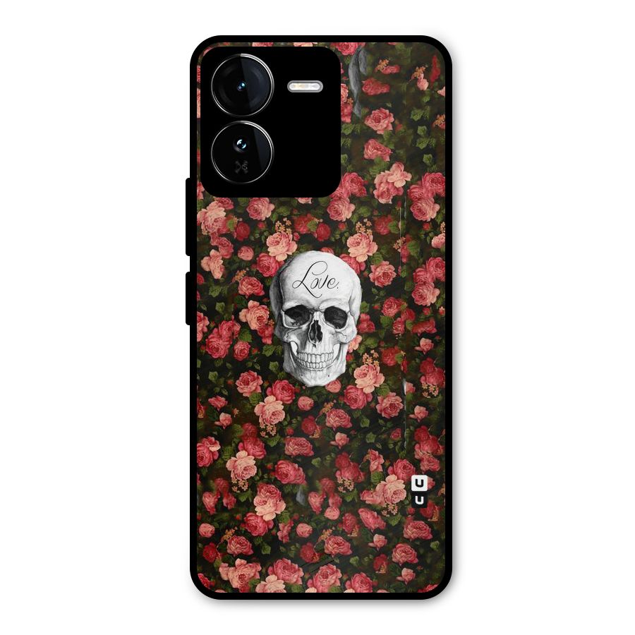 Floral Skull Love Metal Back Case for iQOO Z9