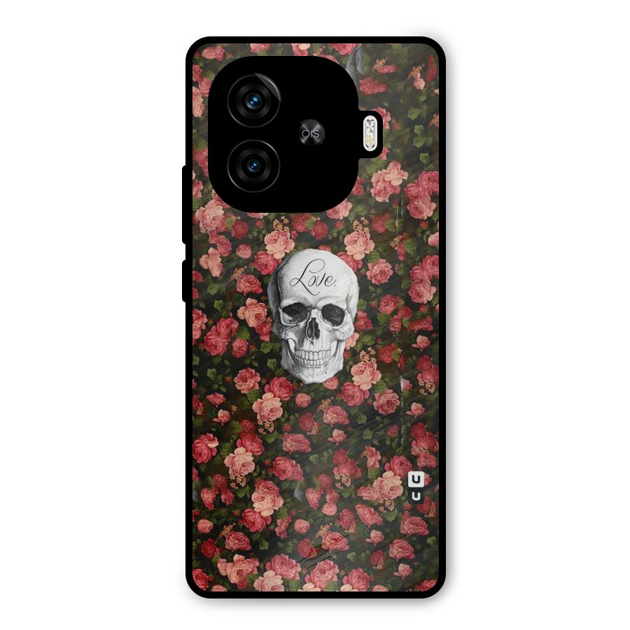 Floral Skull Love Metal Back Case for iQOO Z9 Turbo