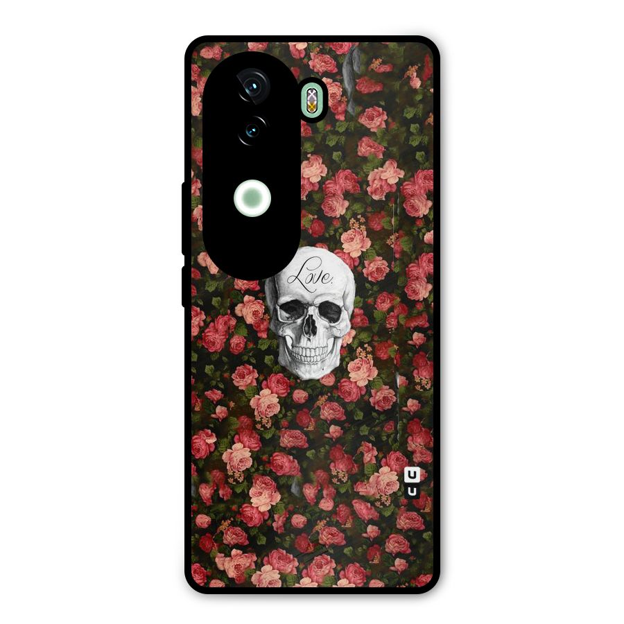 Floral Skull Love Metal Back Case for iQOO Z9s