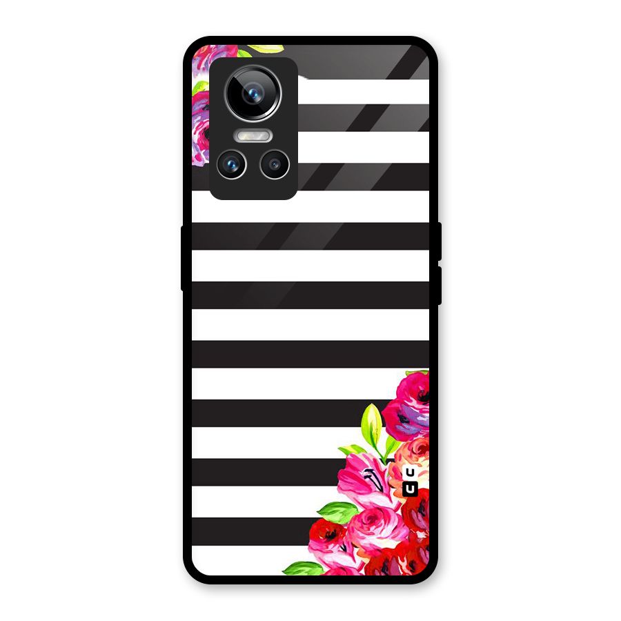 Floral Stripes Glass Back Case for Realme GT Neo 3