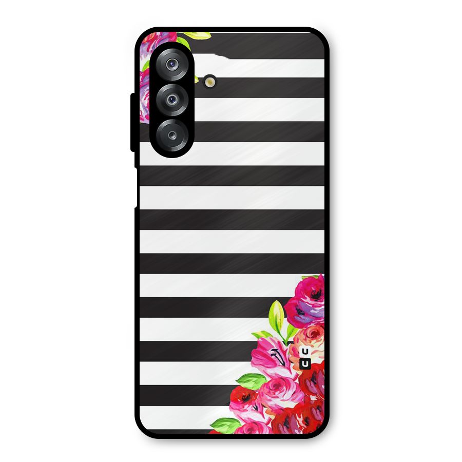 Floral Stripes Metal Back Case for Galaxy A26