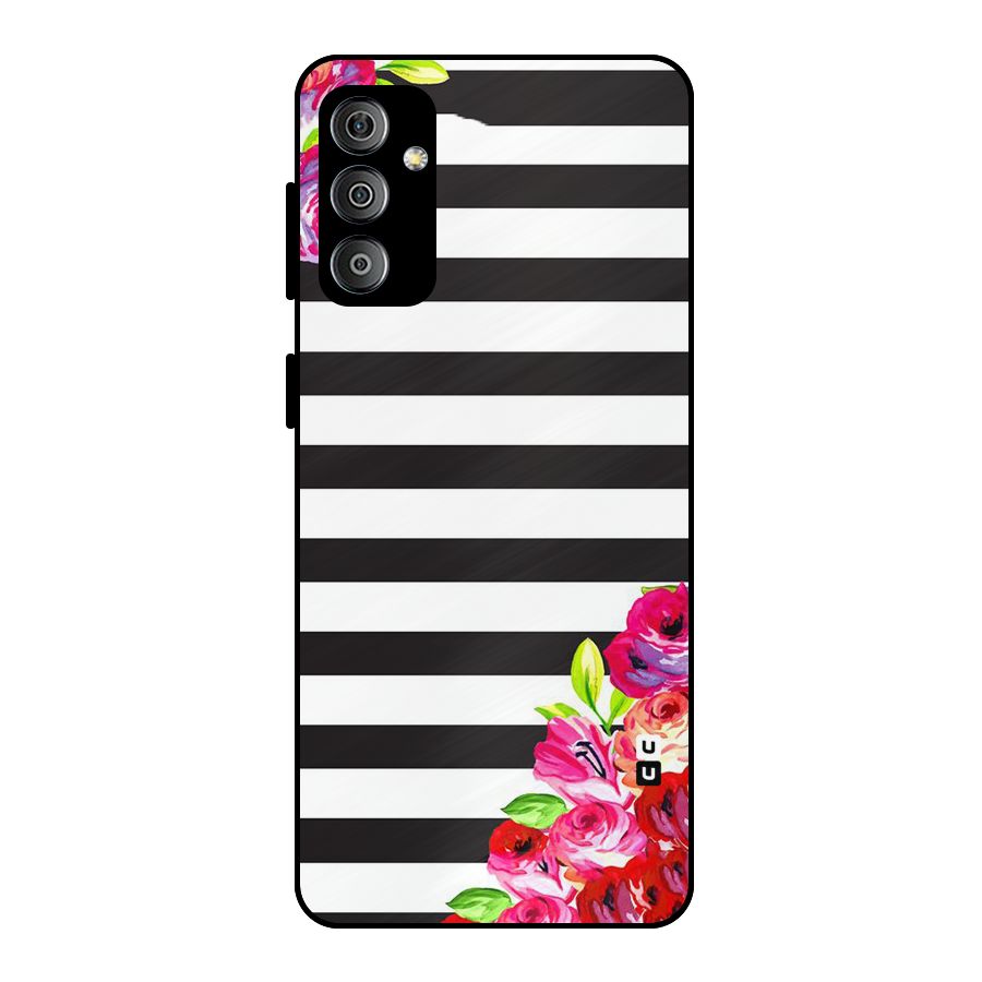 Floral Stripes Metal Back Case for Galaxy F23