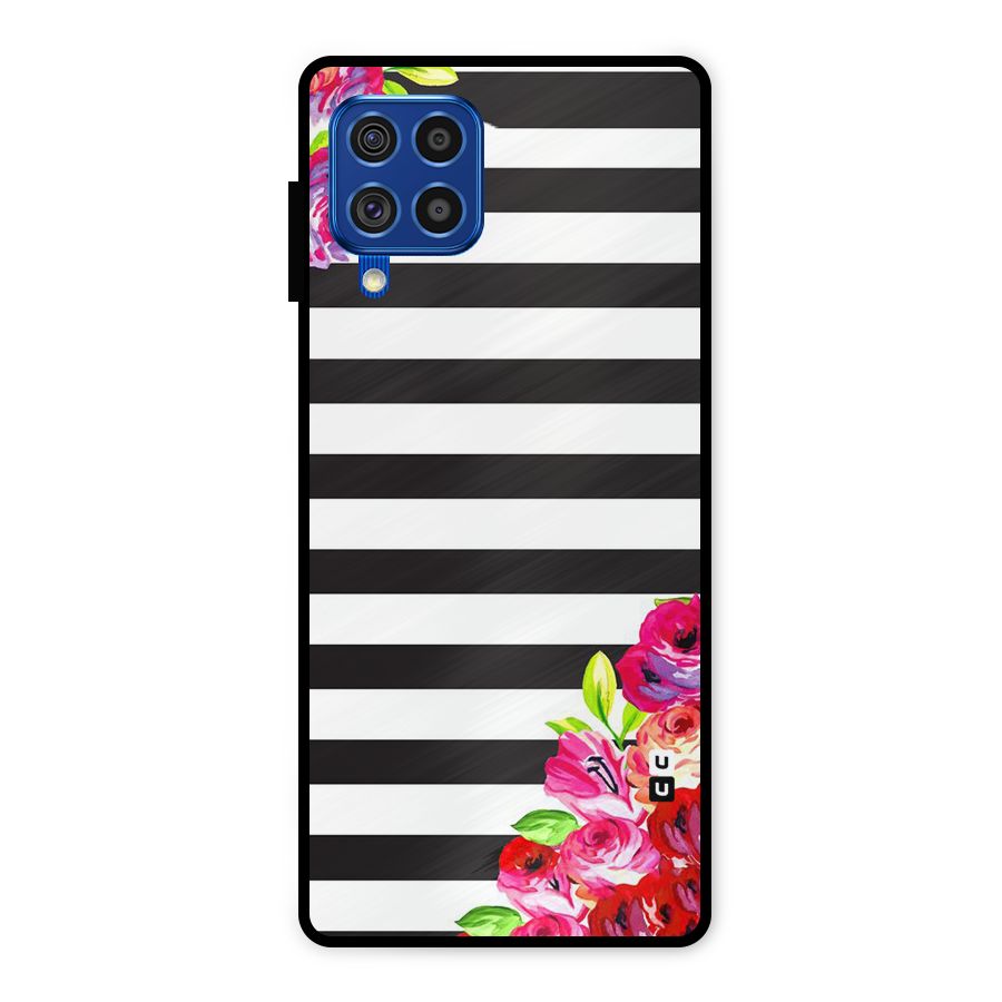 Floral Stripes Metal Back Case for Galaxy F62