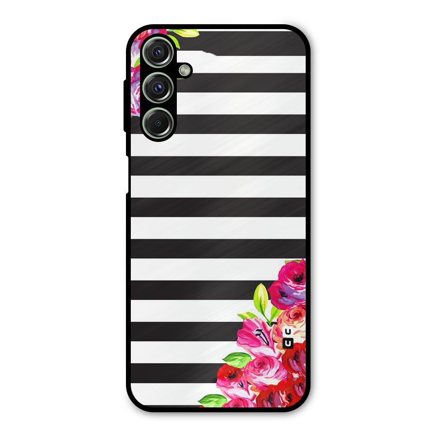 Floral Stripes Metal Back Case for Galaxy M34