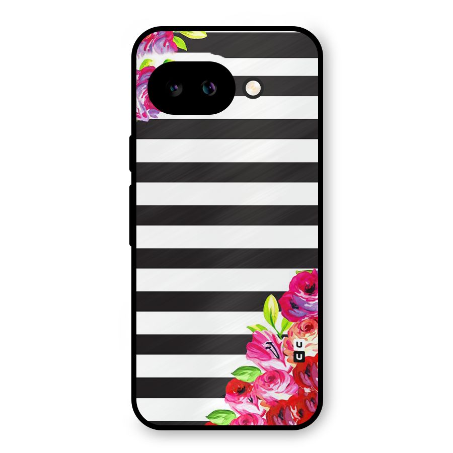 Floral Stripes Metal Back Case for Google Pixel 9a