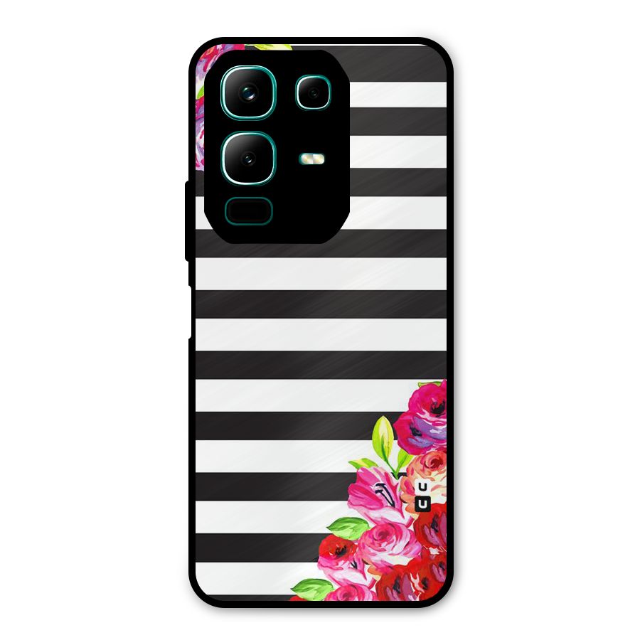 Floral Stripes Metal Back Case for Infinix Note 50x