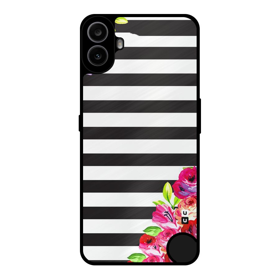 Floral Stripes Metal Back Case for Nothing CMF Phone 1
