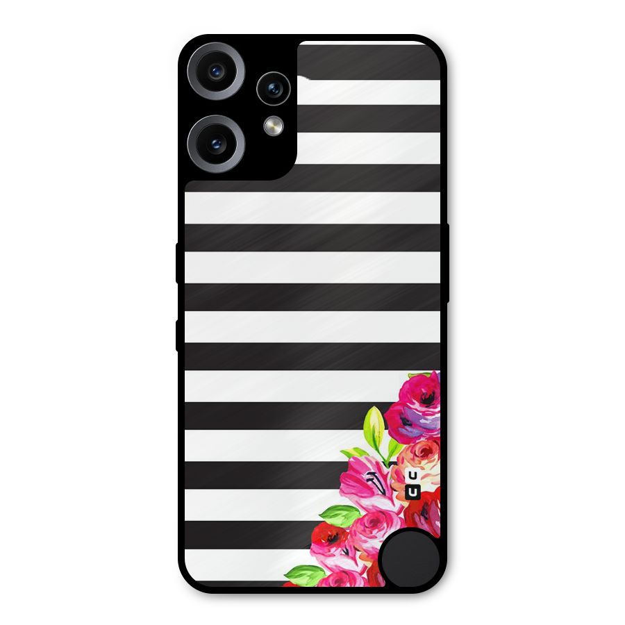 Floral Stripes Metal Back Case for Nothing CMF Phone 2 Pro