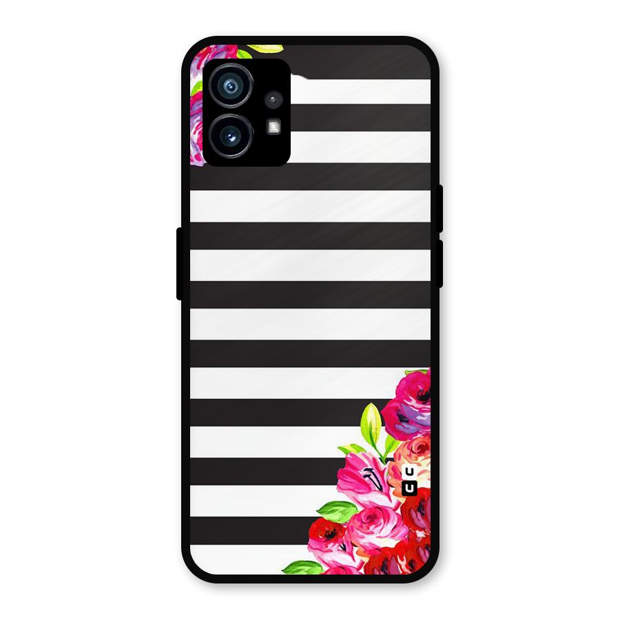 Floral Stripes Metal Back Case for Nothing Phone 1
