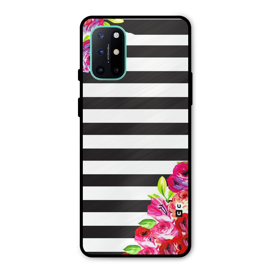 Floral Stripes Metal Back Case for OnePlus 8T