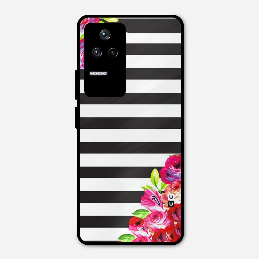 Floral Stripes Metal Back Case for Poco F4 5G