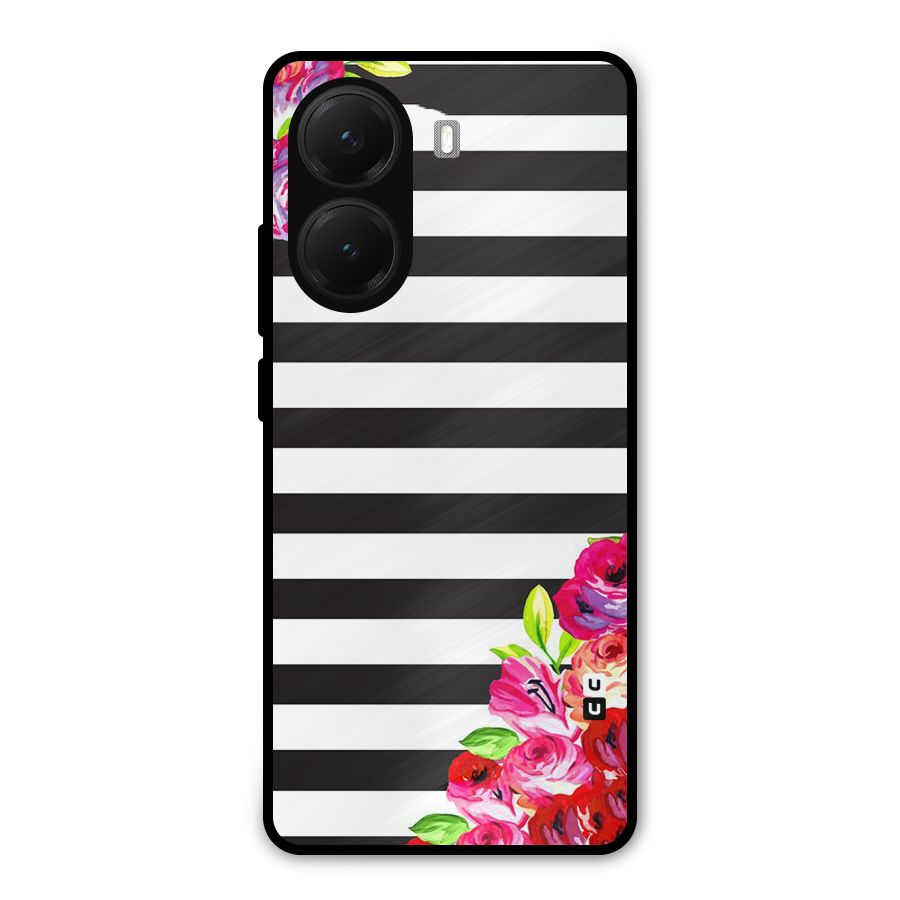 Floral Stripes Metal Back Case for Poco X7 Pro