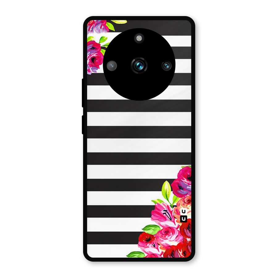 Floral Stripes Metal Back Case for Realme 11 Pro Plus