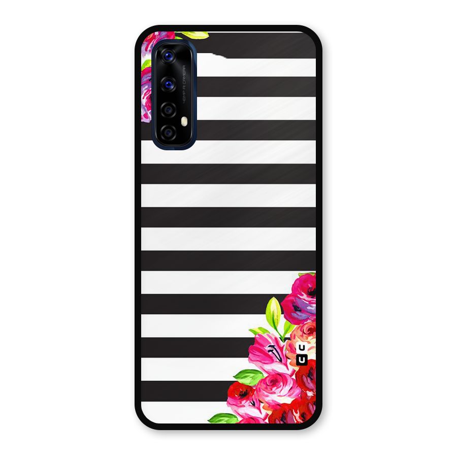 Floral Stripes Metal Back Case for Realme 7