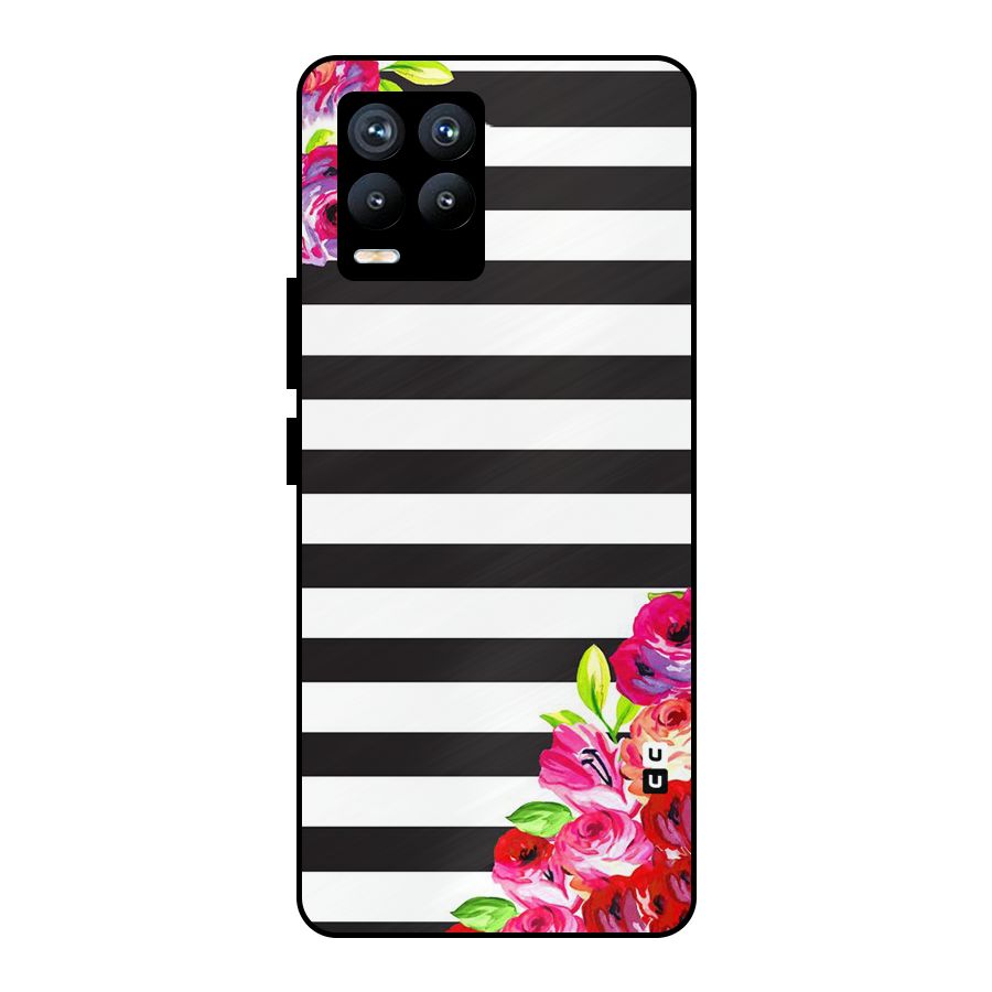 Floral Stripes Metal Back Case for Realme 8 Pro
