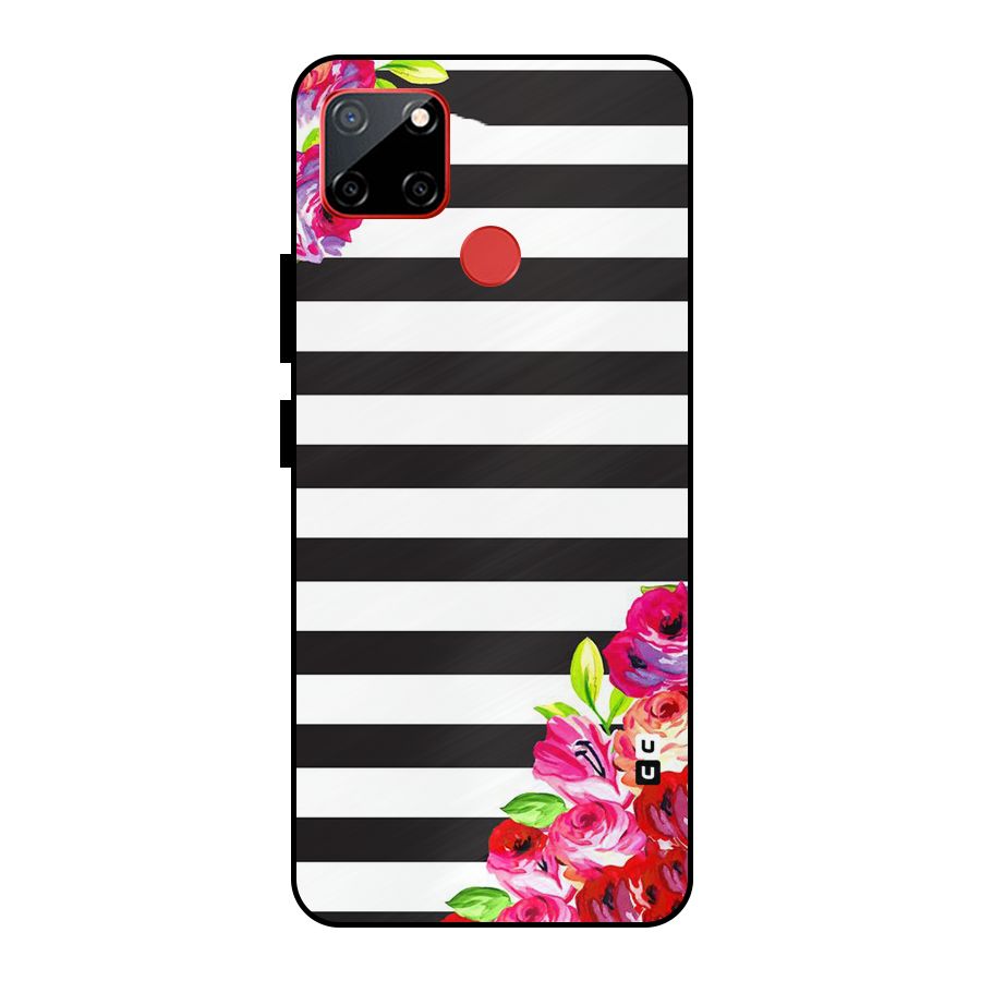 Floral Stripes Metal Back Case for Realme C12