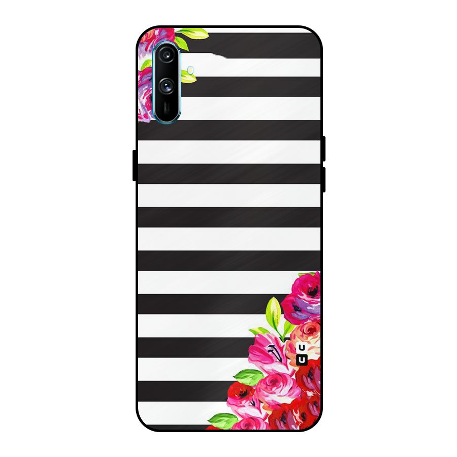 Floral Stripes Metal Back Case for Realme C3