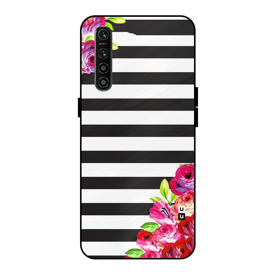 Floral Stripes Metal Back Case for Realme XT