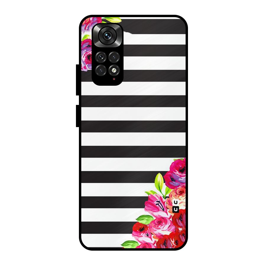 Floral Stripes Metal Back Case for Redmi Note 11 Pro Plus 5G