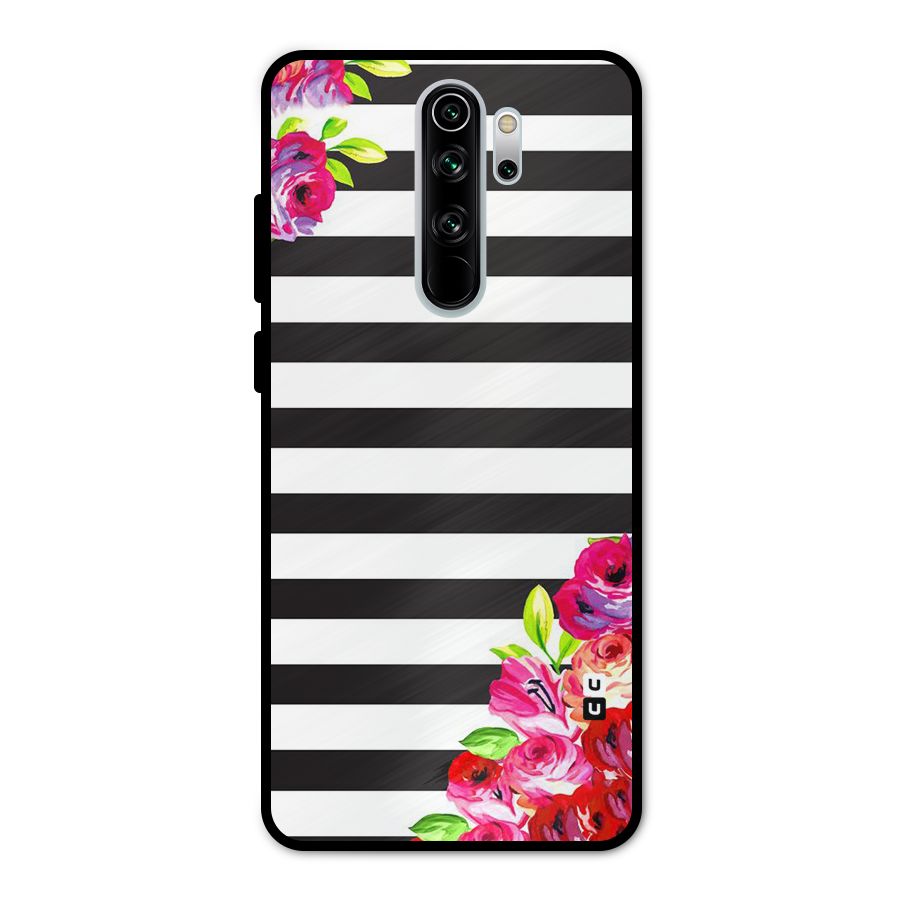 Floral Stripes Metal Back Case for Redmi Note 8 Pro