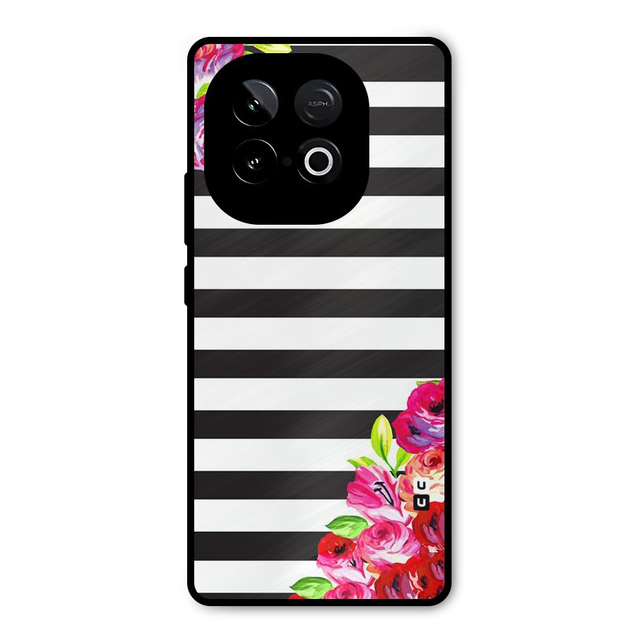 Floral Stripes Metal Back Case for iQOO Neo 10