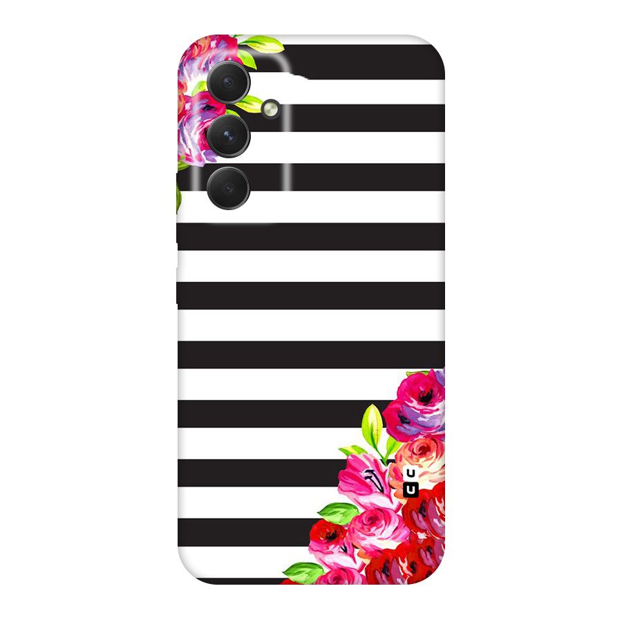 Floral Stripes Original Polycarbonate Back Case for Galaxy A54