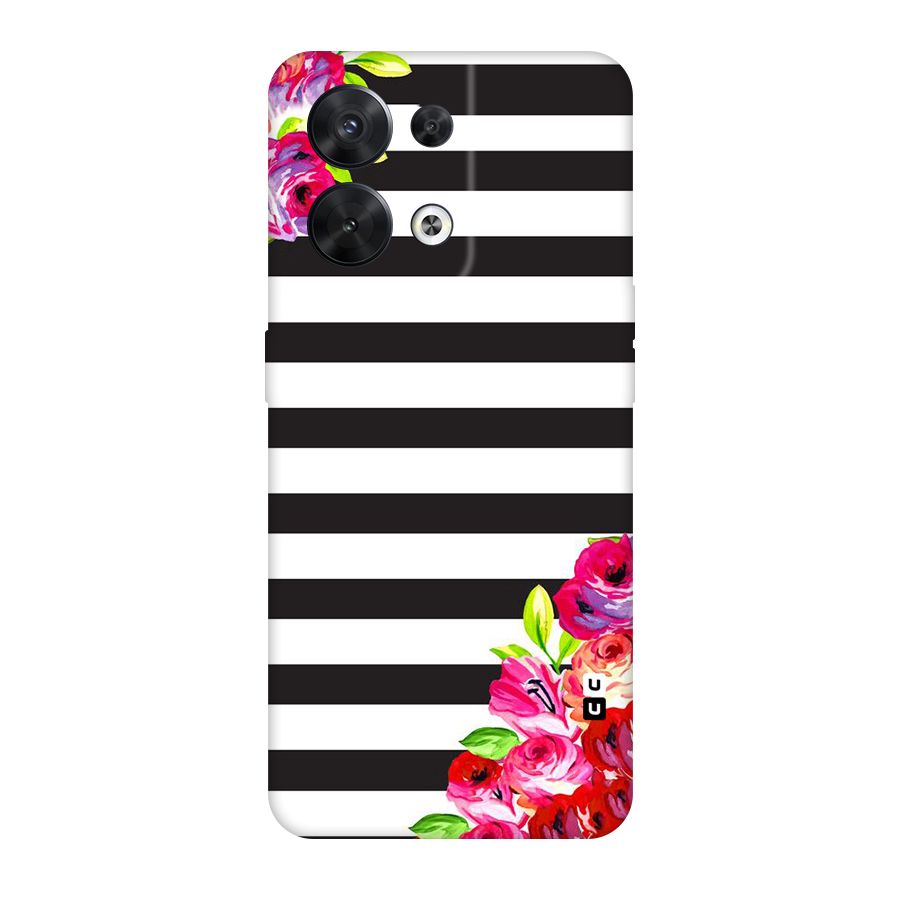 Floral Stripes Original Polycarbonate Back Case for Oppo Reno8 5G