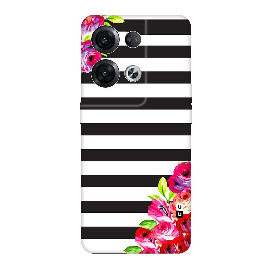 Floral Stripes Original Polycarbonate Back Case for Oppo Reno8 Pro 5G