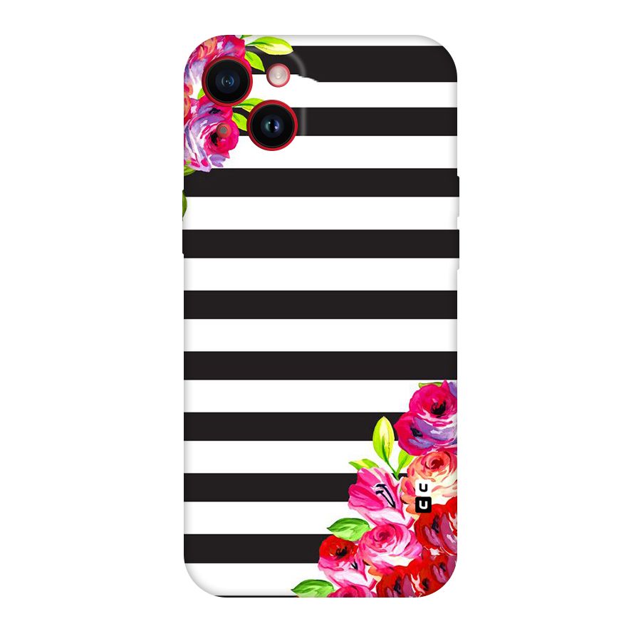 Floral Stripes Original Polycarbonate Back Case for iPhone 14 Plus