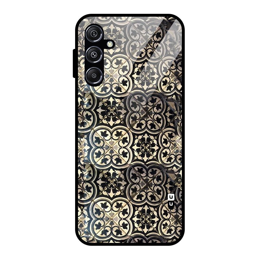 Floral Tile Glass Back Case for Galaxy M34 5G
