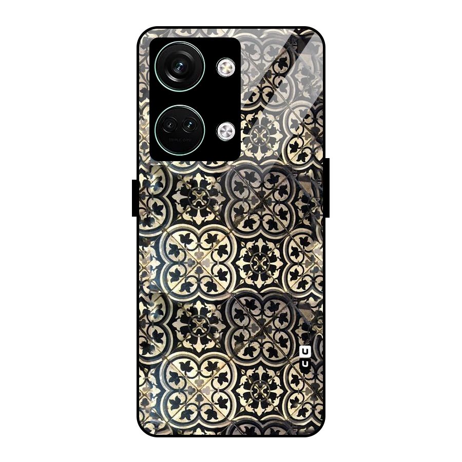 Floral Tile Glass Back Case for Oneplus Nord 3