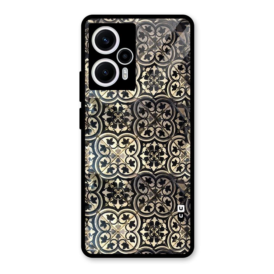 Floral Tile Glass Back Case for Poco F5