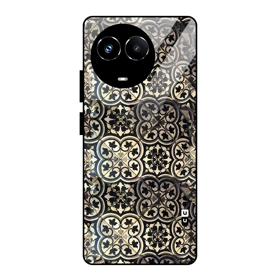 Floral Tile Glass Back Case for Realme Narzo 60X