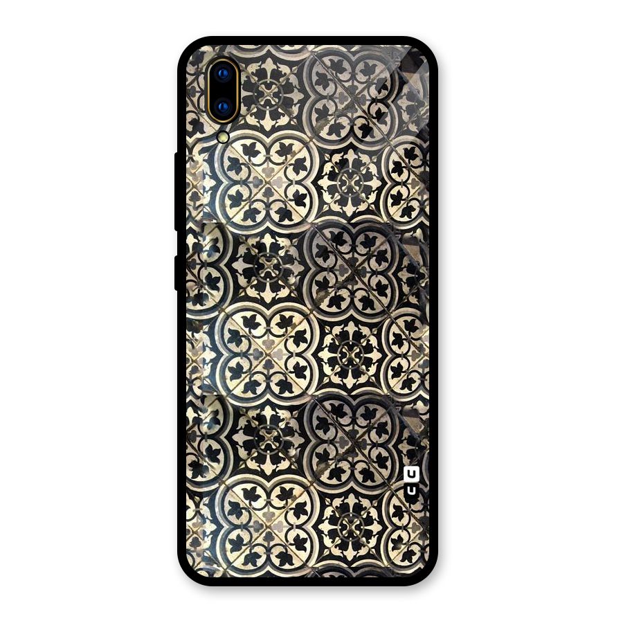 Floral Tile Glass Back Case for Vivo V11 Pro