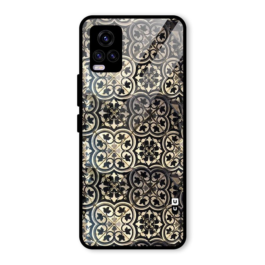 Floral Tile Glass Back Case for Vivo V20 2021