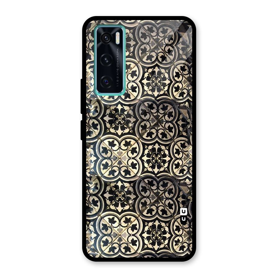 Floral Tile Glass Back Case for Vivo V20 SE