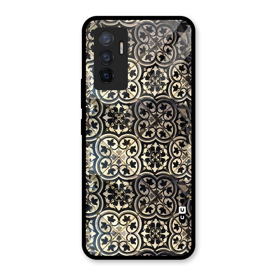 Floral Tile Glass Back Case for Vivo V23e
