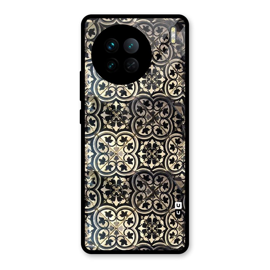Floral Tile Glass Back Case for Vivo X90