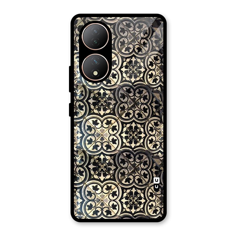 Floral Tile Glass Back Case for Vivo Y100A