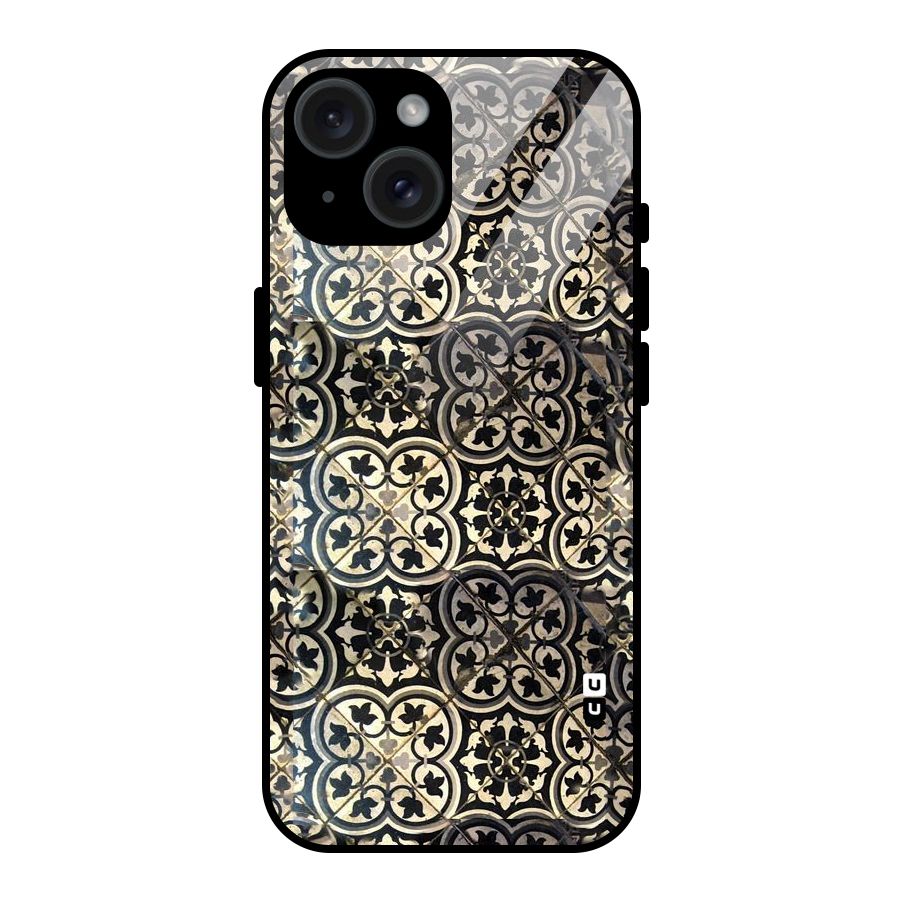 Floral Tile Glass Back Case for iPhone 15