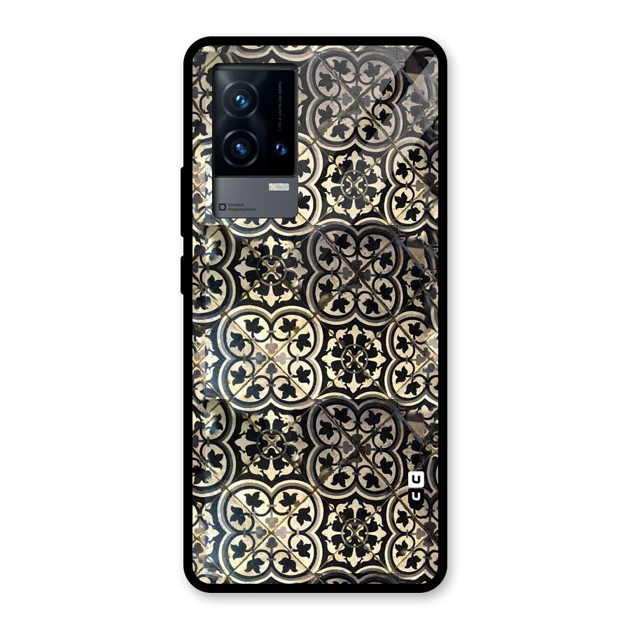 Floral Tile Glass Back Case for iQOO 9 5G