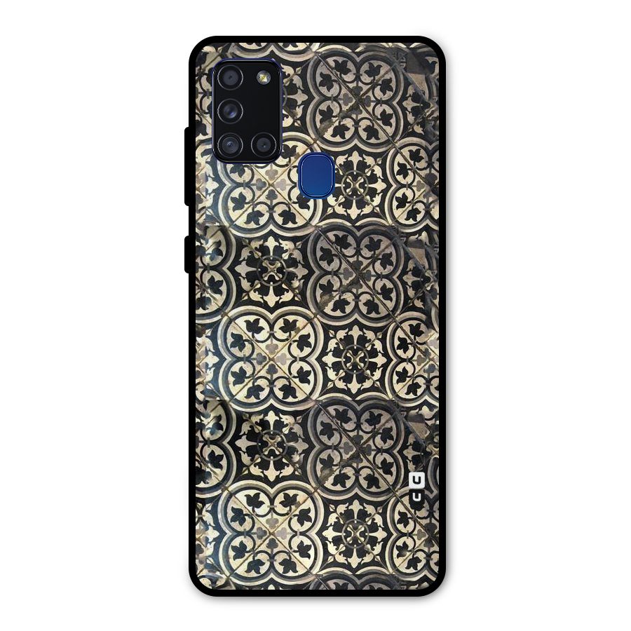Floral Tile Metal Back Case for Galaxy A21s