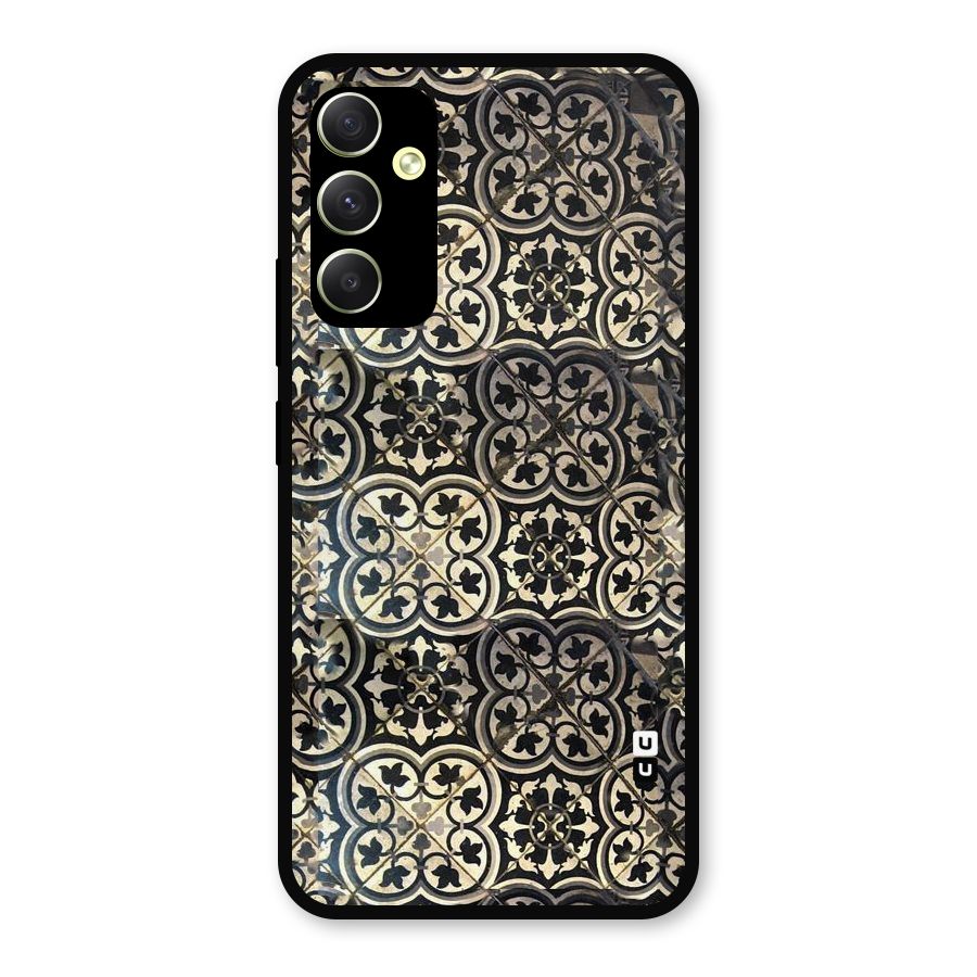 Floral Tile Metal Back Case for Galaxy A34